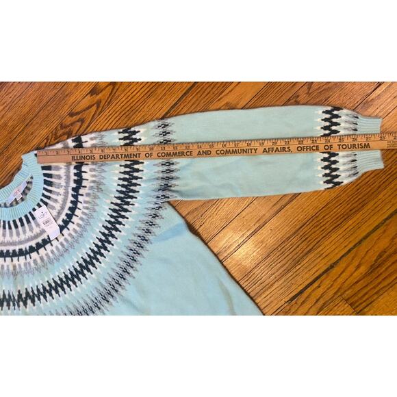 NWT LOFT Fair Isle Sweater Women’s XL Mint Green Multicolor - Picture 8 of 10
